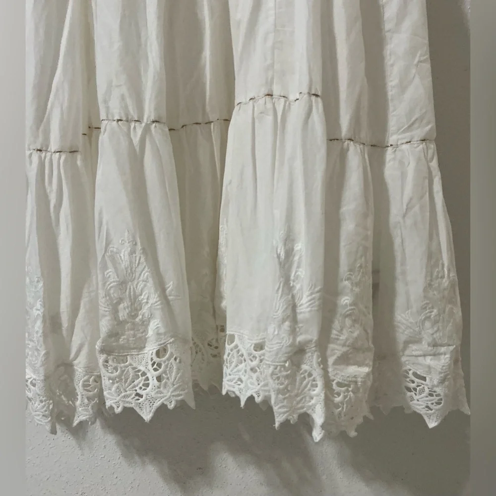 NWT Lane Bryant White Embroidered Cotton Maxi Dress size 26/28